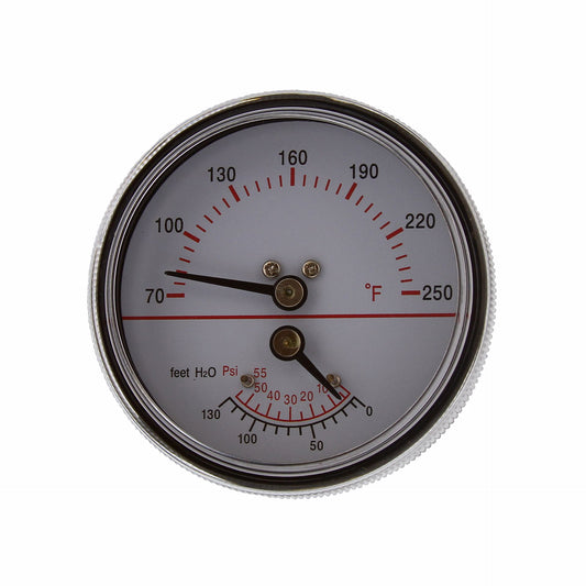 Jones Stephens J40551 2-7/8" 55 psi Tridicator with 2-1/2" Stem