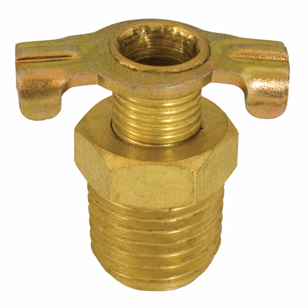 Jones Stephens N01034 1/4" Drain Cock Valve with External Seat, Tee Handle