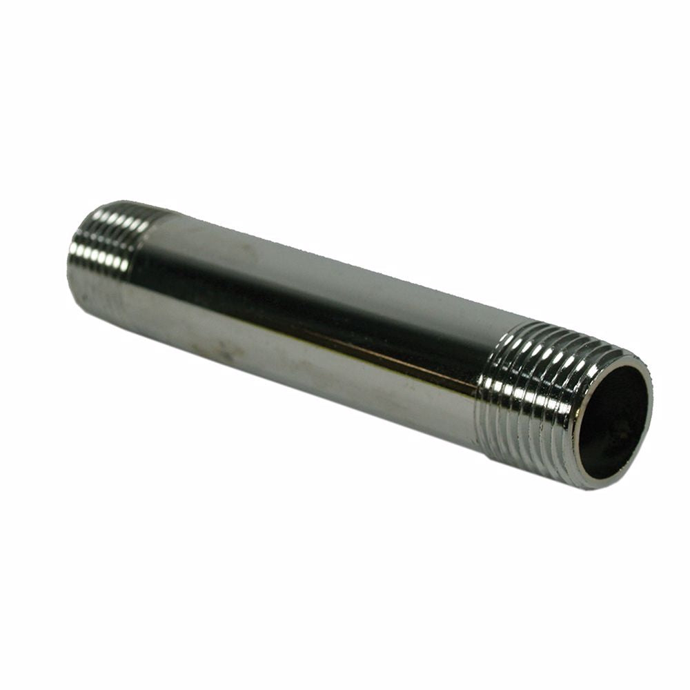 Jones Stephens N15600 3/8" x 6" Chrome Plated Brass Pipe Nipple