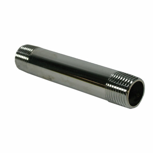 Jones Stephens N15600 3/8" x 6" Chrome Plated Brass Pipe Nipple