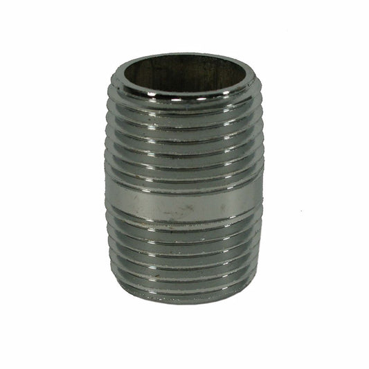 Jones Stephens N16100 1/2" x Close Chrome Plated Brass Pipe Nipple