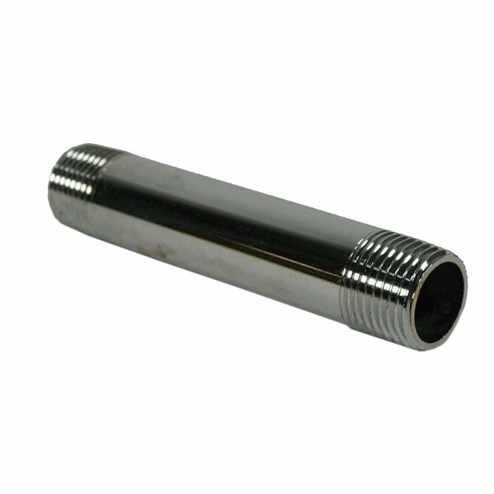 Jones Stephens N16150 1/2" x 1-1/2" Chrome Plated Brass Pipe Nipple