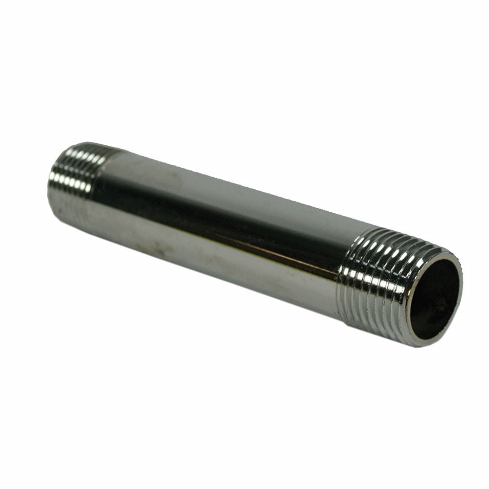 Jones Stephens N16250 1/2" x 2-1/2" Chrome Plated Brass Pipe Nipple