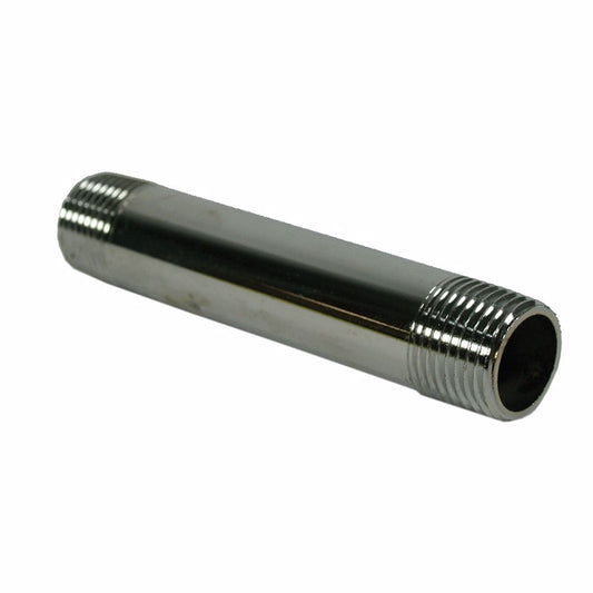 Jones Stephens N16800 1/2" x 8" Chrome Plated Brass Pipe Nipple