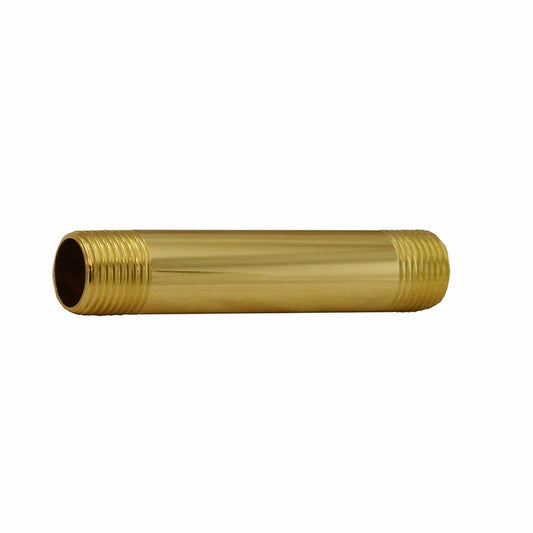Jones Stephens N17050 Polished 1/2" x 4" Brass Brass Nipple
