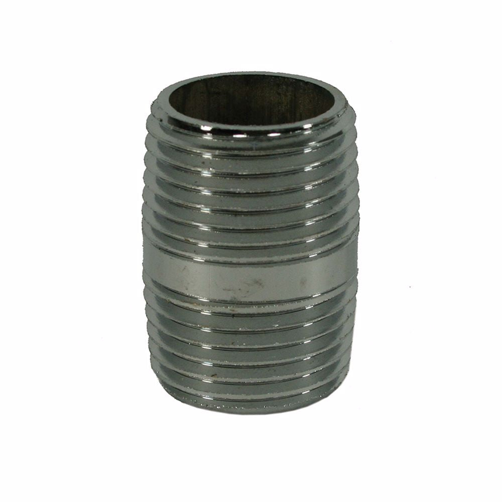 Jones Stephens N17100 3/4" x Close Chrome Plated Brass Pipe Nipple