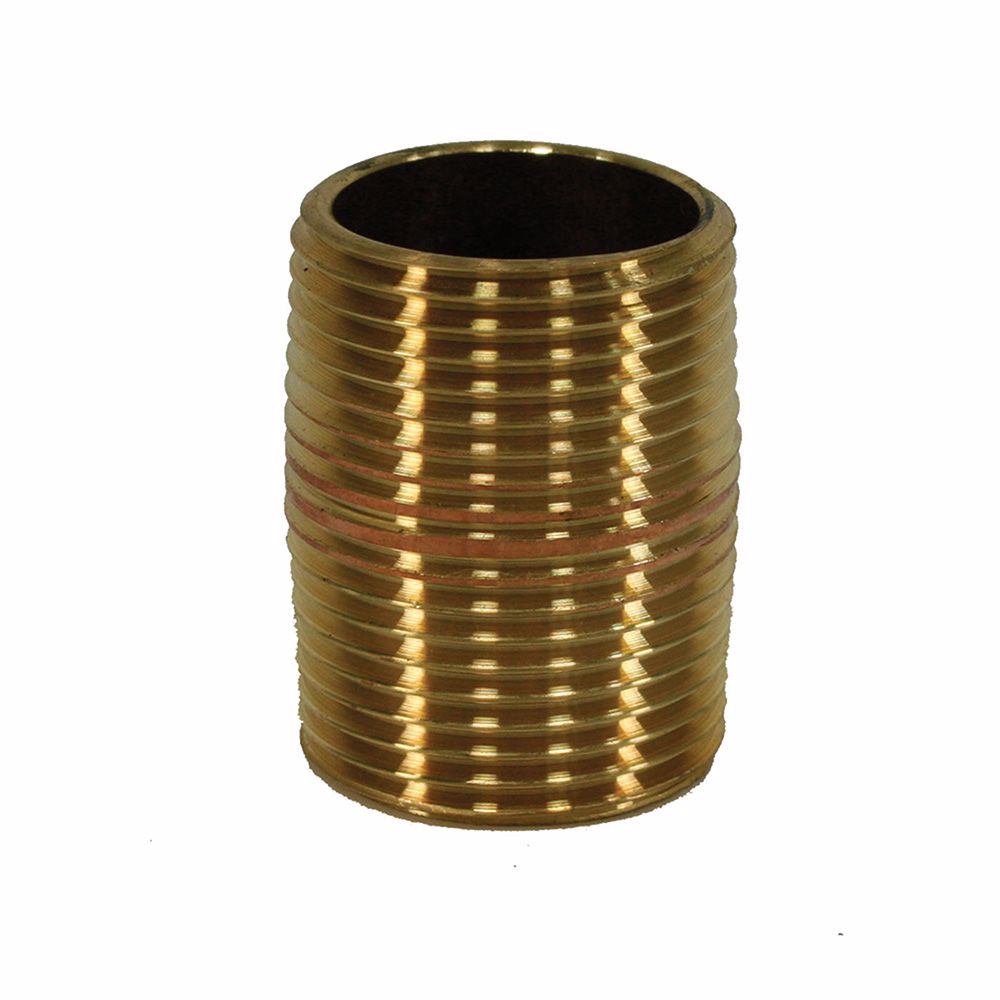 Jones Stephens N21000 1/4" x Close Red Brass Pipe Nipple, Bag of 5