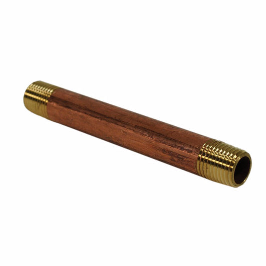 Jones Stephens N22001 3/8" x 1-1/2" Red Brass Pipe Nipple, Bag of 5