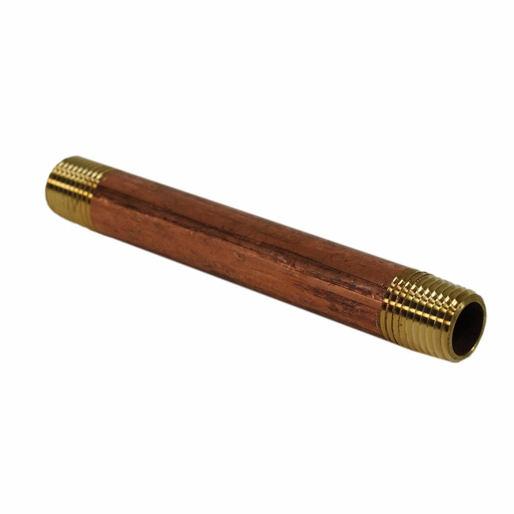 Jones Stephens N22004 3/8" x 3" Red Brass Pipe Nipple, Bag of 5