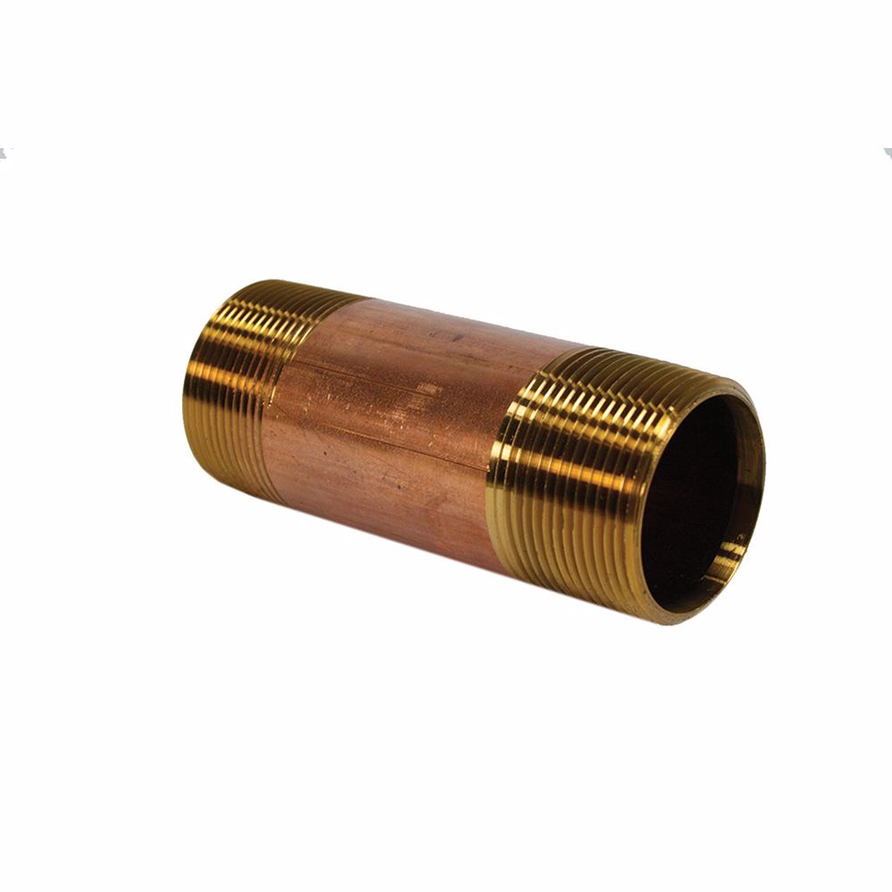Jones Stephens N28004 1-1/2" x 3" Red Brass Pipe Nipple, Bag of 5