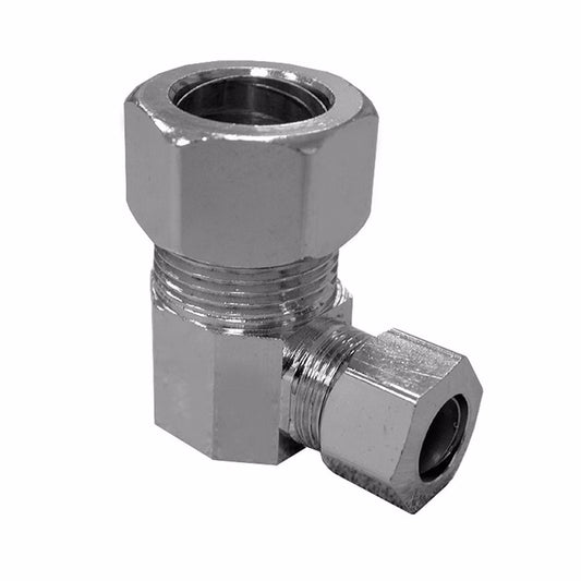 Jones Stephens N65106LF 5/8" x 3/8" Chrome Plated Compression 90° Elbow