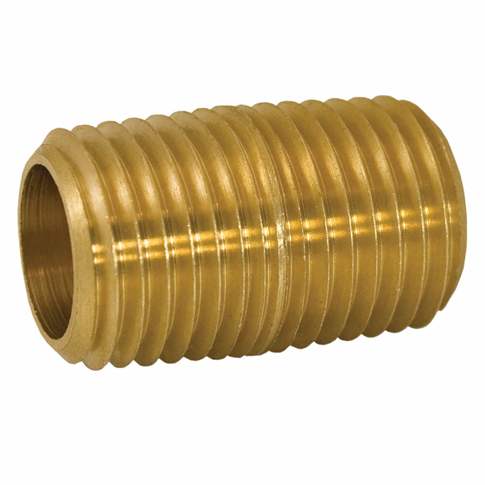 Jones Stephens P11206 3/8" Yellow Brass Close Nipple