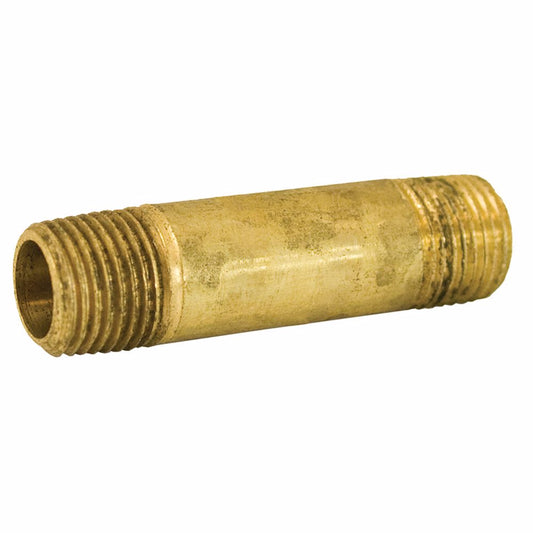 Jones Stephens P13224 1/8" x 1-1/2" Yellow Brass Long Nipple