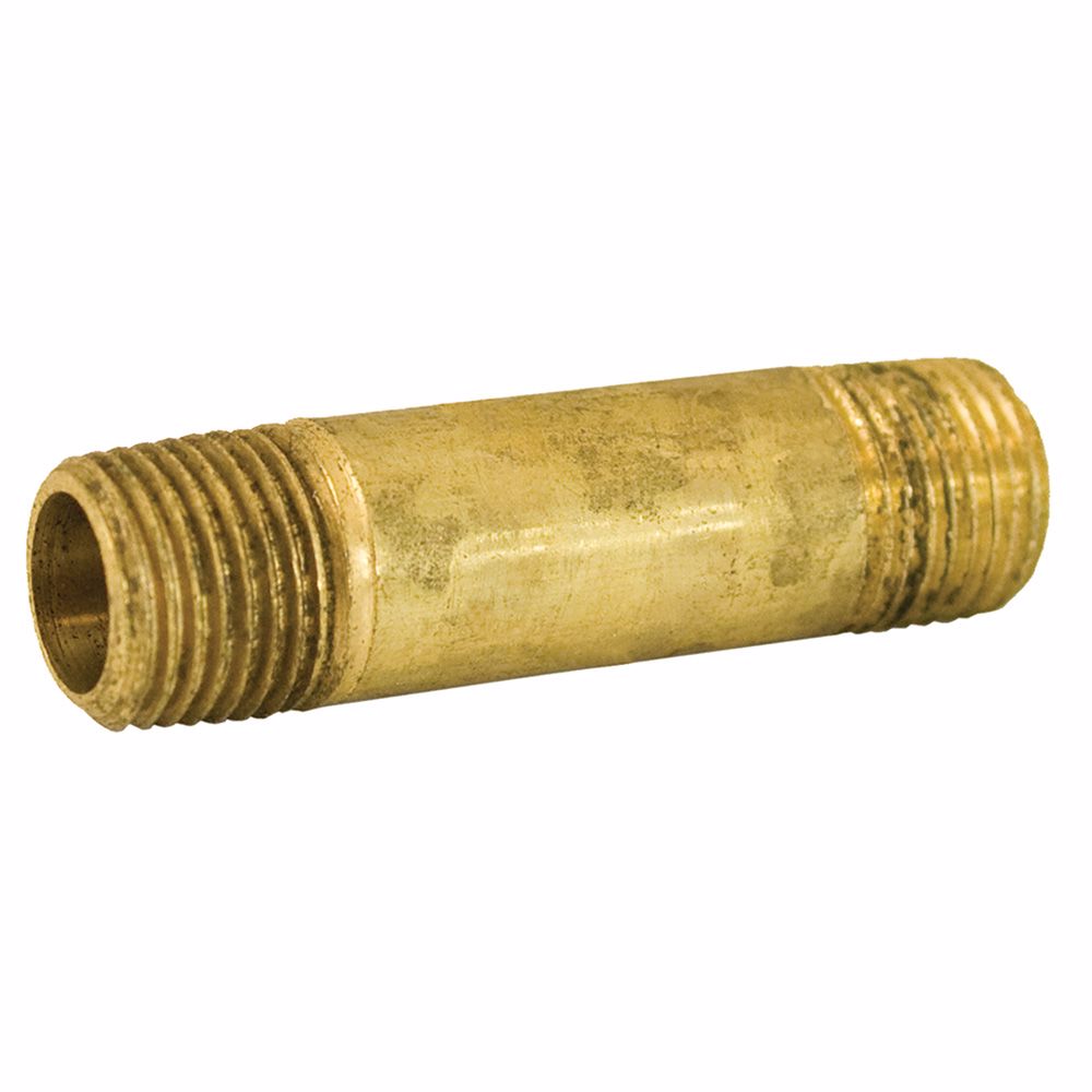 Jones Stephens P13232 1/8" x 2" Yellow Brass Long Nipple