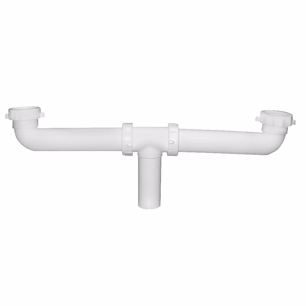 Jones Stephens P37004 1-1/2" White Plastic Slip Joint Center Outlet Waste