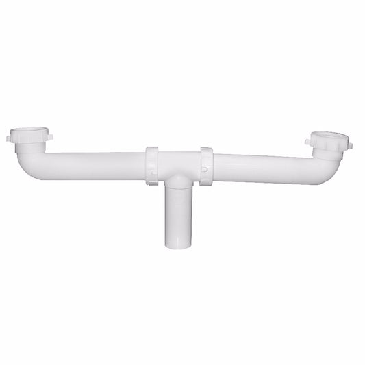 Jones Stephens P37004 1-1/2" White Plastic Slip Joint Center Outlet Waste
