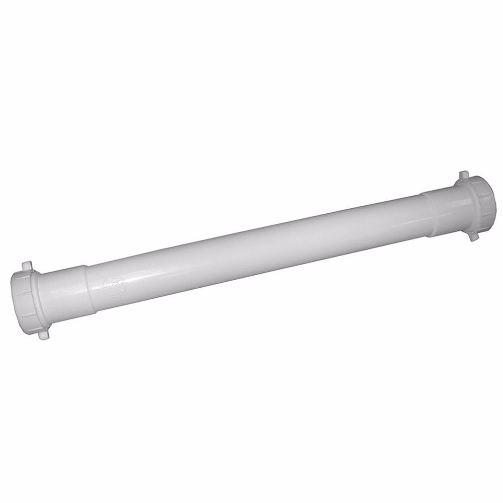 Jones Stephens P37018 1-1/2" x 16" White Plastic Slip Joint Extension Tube