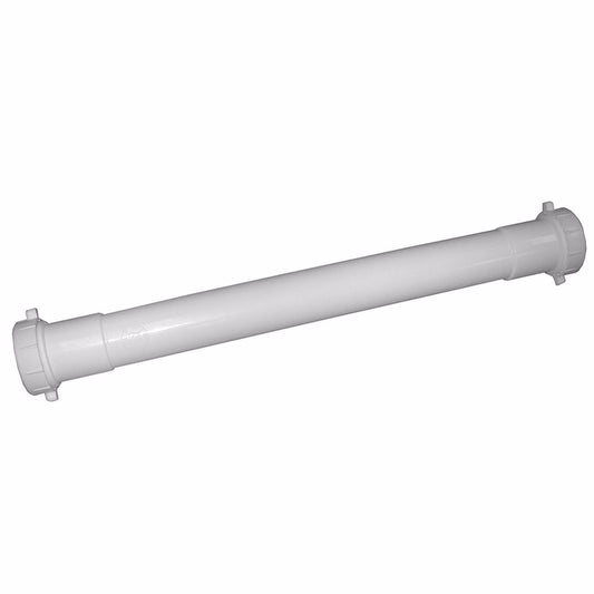 Jones Stephens P37018 1-1/2" x 16" White Plastic Slip Joint Extension Tube