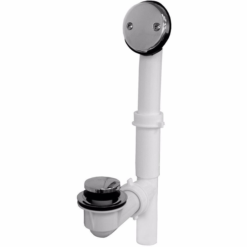 Jones Stephens P37506 Chrome Plated Two-Hole Toe Touch Bath Waste Kit, Tubular Full Kit, Plastic