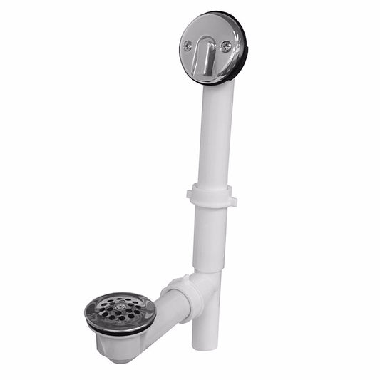 Jones Stephens P37509 Chrome Plated Two-Hole Trip Lever Bath Waste Kit, Tubular Full Kit, Plastic