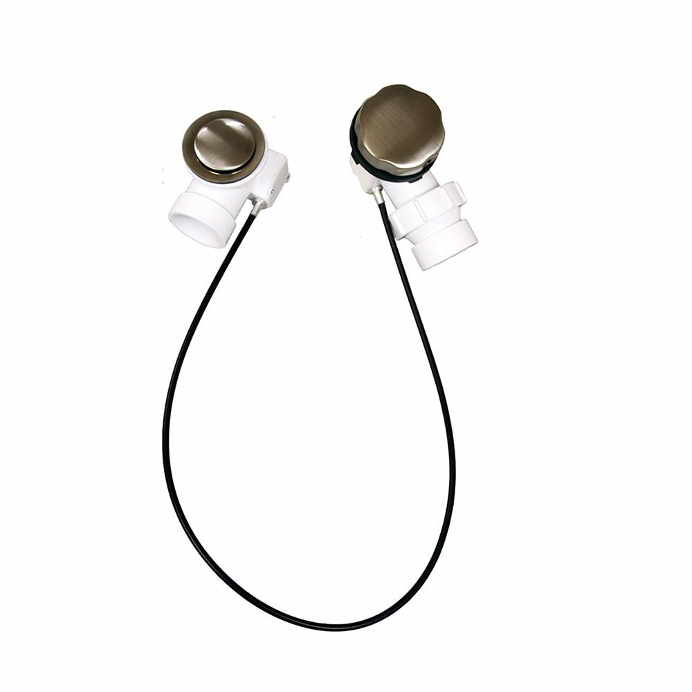 Jones Stephens P37514 Satin Nickel 27" Cable Driven Bath Waste Kit, Tubular Half Kit, PVC