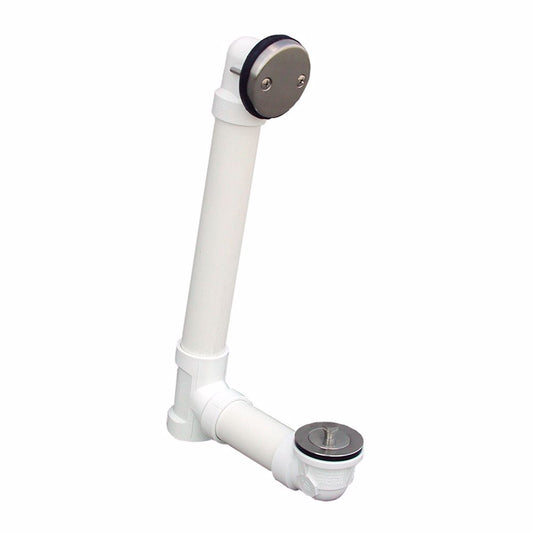 Jones Stephens P3751PN Polished Nickel Two-Hole Friction Lift Bath Waste Kit, Tubular Full Kit, PVC