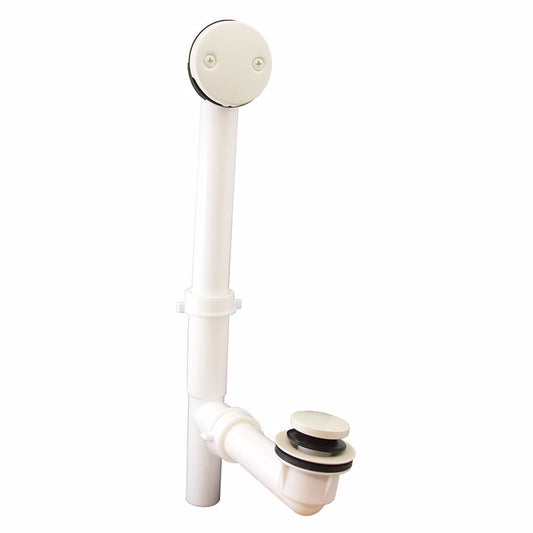 Jones Stephens P3752BI Biscuit Two-Hole Toe Touch Bath Waste Kit, Tubular Full Kit, PVC