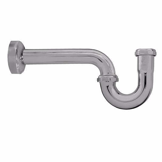 Jones Stephens P38005B 1-1/2" Chrome Plated Brass P-Trap with Box Escutcheon Less Cleanout 20 Gauge