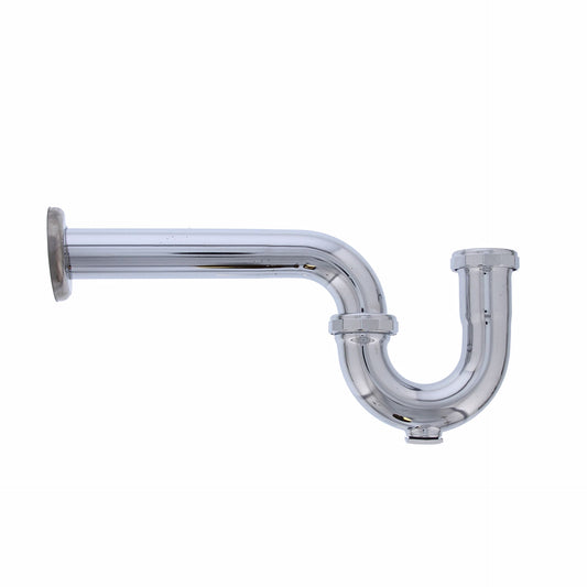 Jones Stephens P38009 1-1/4" Chrome Plated Brass P-Trap with Shallow Escutcheon with Cleanout 20 Gauge