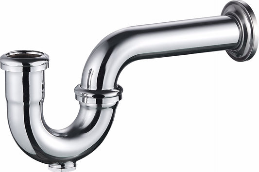 Jones Stephens P38010 1-1/4" Chrome Plated Brass P-Trap with Shallow Escutcheon with Cleanout 17 Gauge