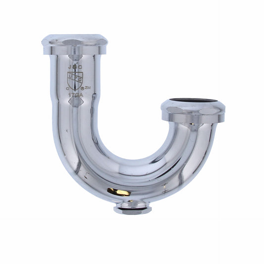 Jones Stephens P38021 1-1/4" Chrome Plated Brass J-Bend with Cleanout 17 Gauge