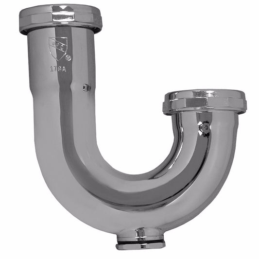 Jones Stephens P38022 1-1/2" Chrome Plated Brass J-Bend with Cleanout 17 Gauge