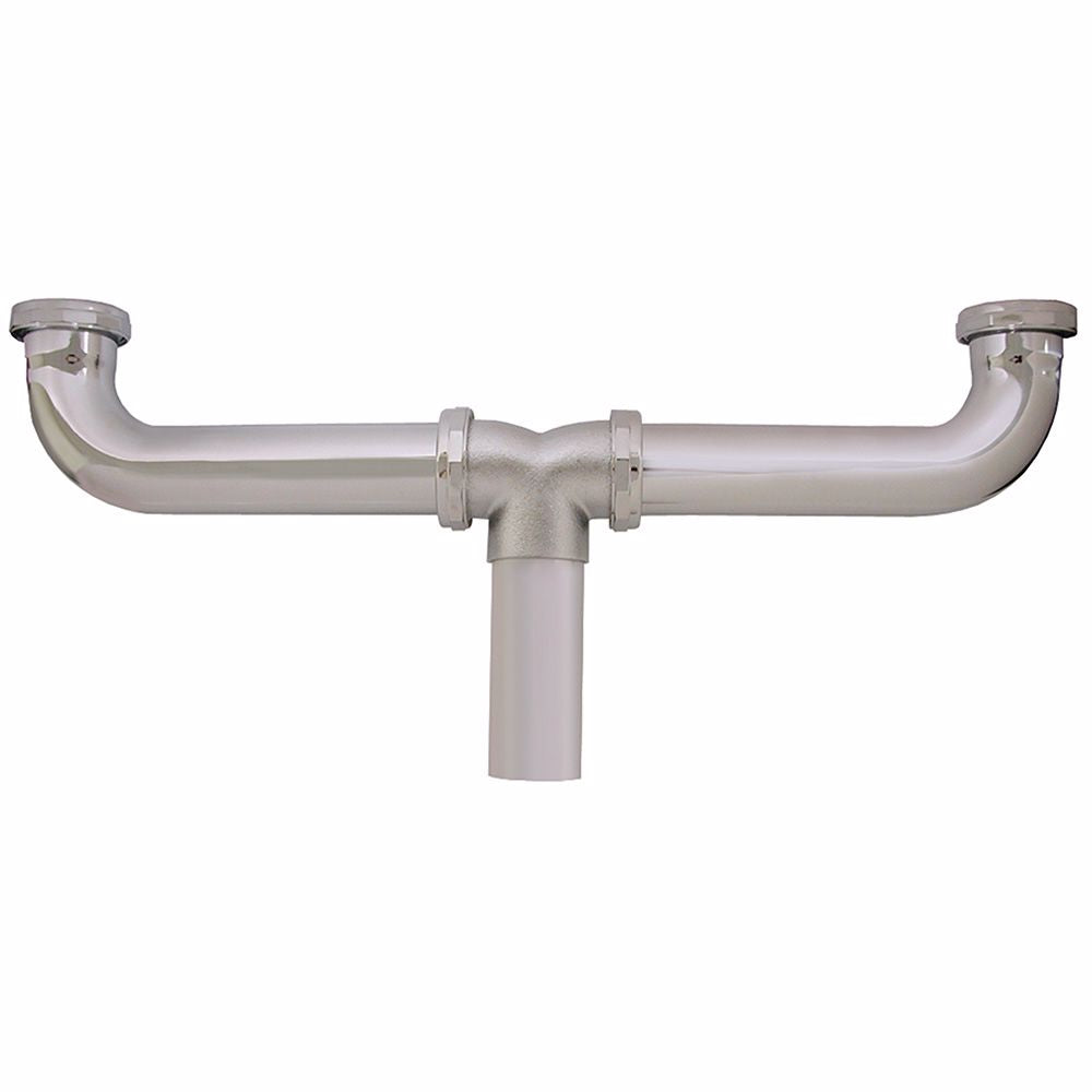 Jones Stephens P38030 1-1/2" x 16" Chrome Plated Brass Slip Joint Center Outlet Waste 22 Gauge