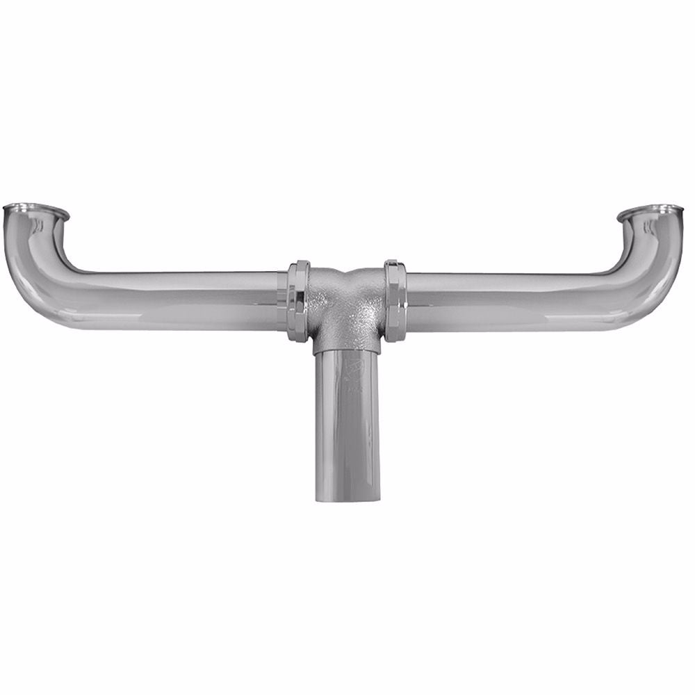 Jones Stephens P38033 1-1/2" x 16" Chrome Plated Brass Direct Connection Center Outlet Waste 20 Gauge