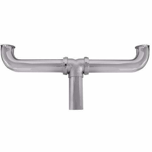 Jones Stephens P38033 1-1/2" x 16" Chrome Plated Brass Direct Connection Center Outlet Waste 20 Gauge