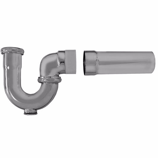 Jones Stephens P38130 1-1/2" Chrome Plated Sink Trap with PVC Adapter 17 Gauge