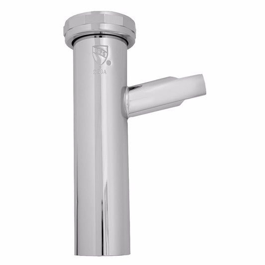 Jones Stephens P38143 1-1/2" x 8" Chrome Plated Slip Joint Tailpiece with 1/2" Branch 22 Gauge