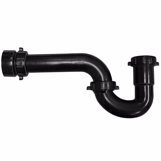 Jones Stephens P39003 1-1/2" Black Plastic Slip Joint P-Trap with Adapter
