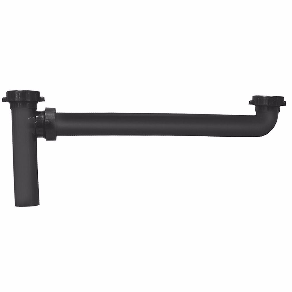 Jones Stephens P39007 1-1/2" x 16" Black Plastic Slip-Joint End Outlet Waste