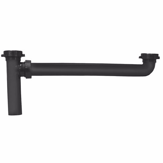 Jones Stephens P39007 1-1/2" x 16" Black Plastic Slip-Joint End Outlet Waste