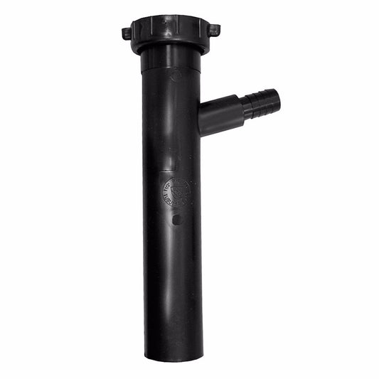 Jones Stephens P39012 1-1/2" x 8" x 1/2" Black Plastic Slip Joint Dishwasher Tailpiece