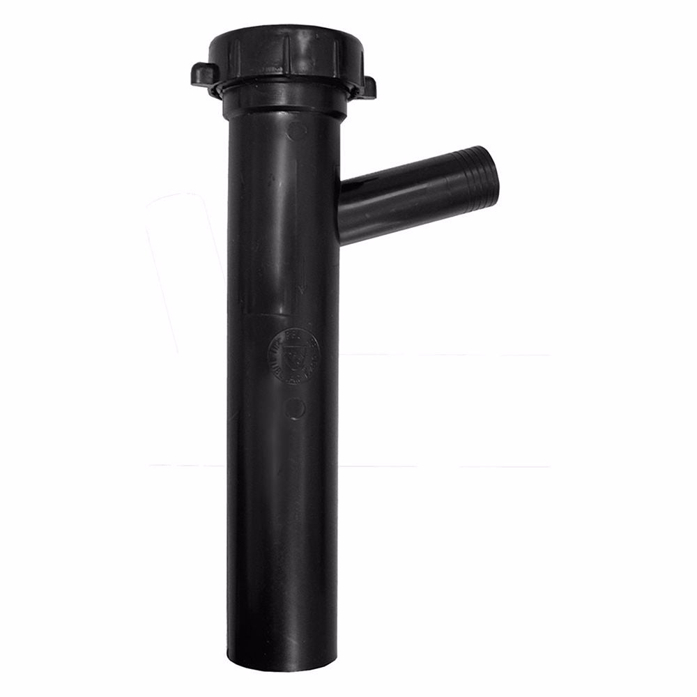 Jones Stephens P39030 1-1/2" x 8" x 3/4" Black Plastic Slip Joint Dishwasher Tailpiece