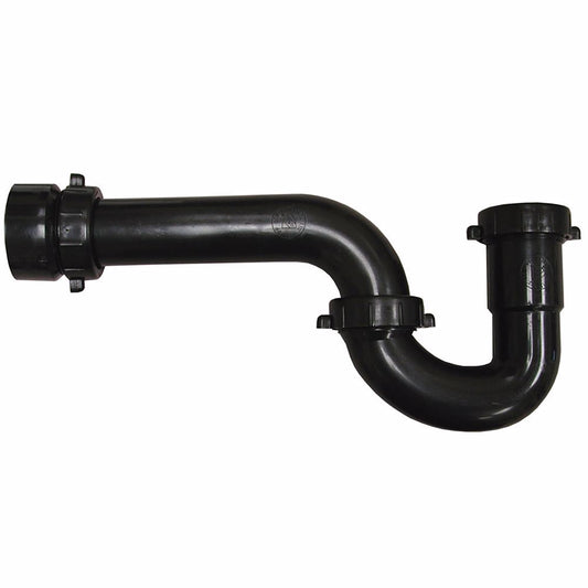 Jones Stephens P39032 1-1/2" Black Plastic Solvent Weld P-Trap with Adapter