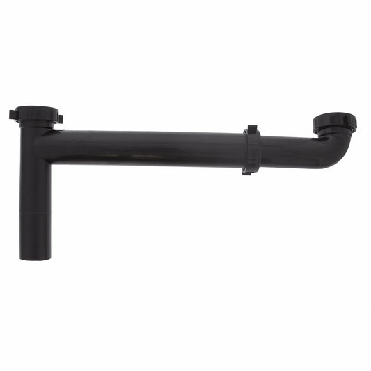 Jones Stephens P39034 1-1/2" x 16" Black Plastic Adjustable Slip-Joint End Outlet Waste