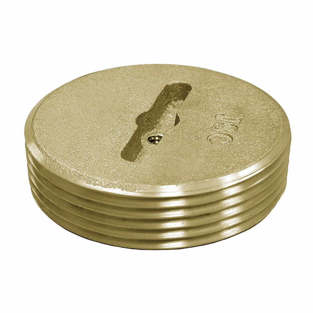 Jones Stephens P58150 1-1/2" Slotted Brass Plug with 1/4" Tap