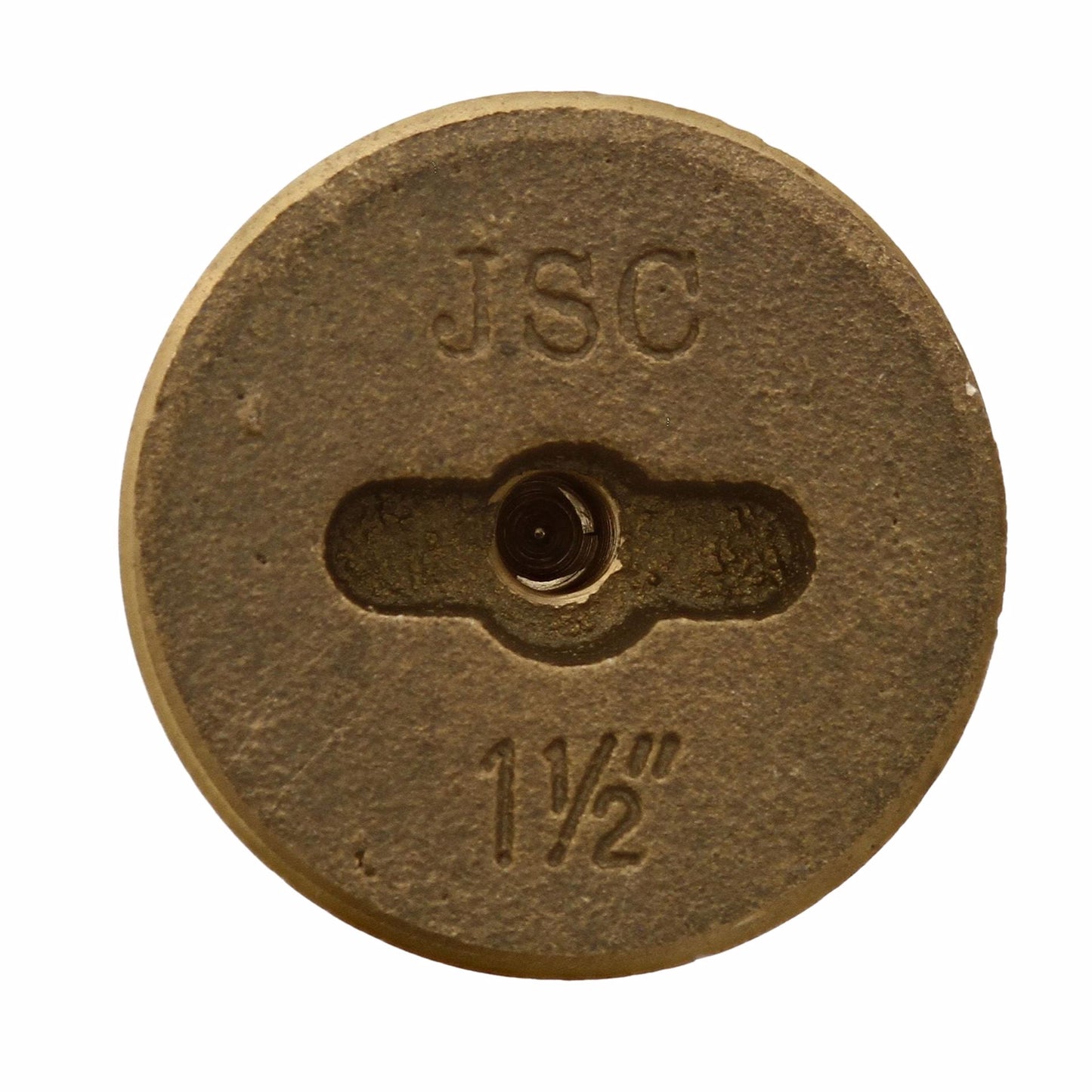 Jones Stephens P58151 1-1/2” Slotted Brass Cleanout Plug with 5/16” Tapped Hole