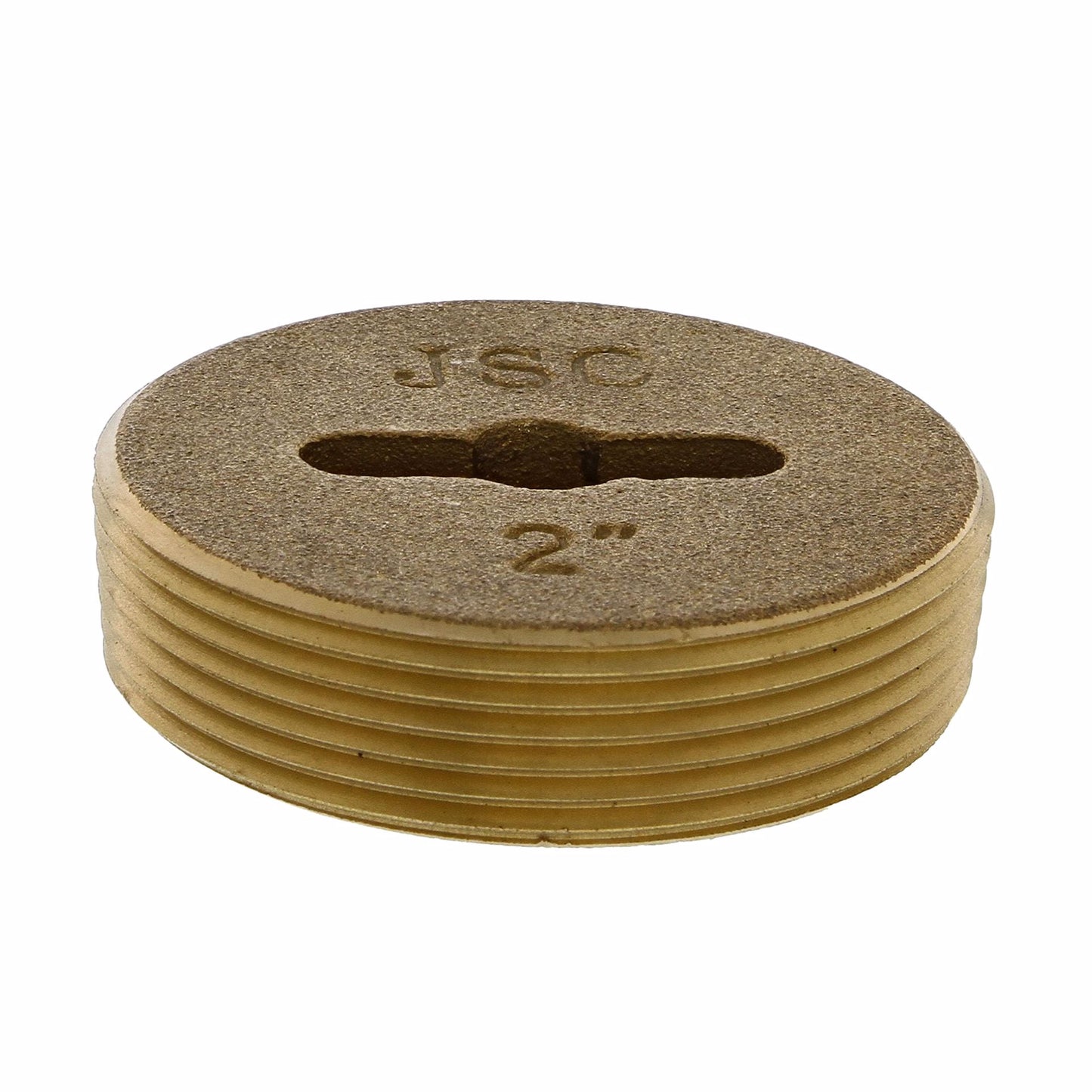 Jones Stephens P58201 2” Slotted Brass Cleanout Plug with 5/16” Tapped Hole
