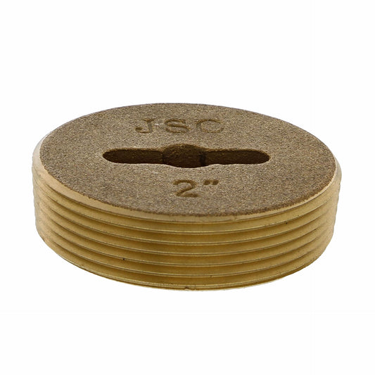 Jones Stephens P58201 2” Slotted Brass Cleanout Plug with 5/16” Tapped Hole