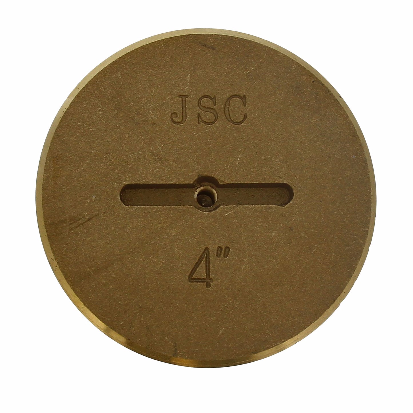 Jones Stephens P58401 4” Slotted Brass Cleanout Plug with 5/16” Tapped Hole