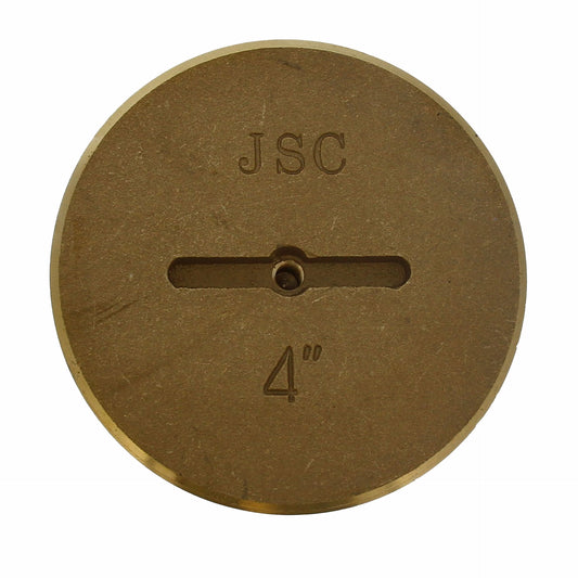 Jones Stephens P58401 4” Slotted Brass Cleanout Plug with 5/16” Tapped Hole